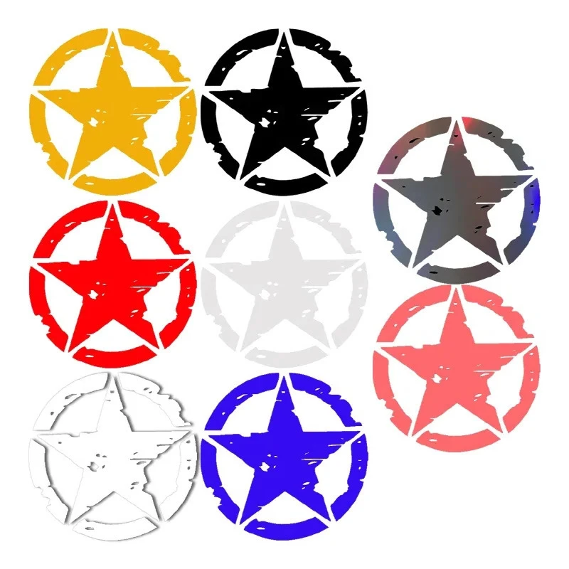 

1 шт. 12*12 см самоклеящиеся наклейки с пятиконечной звездой для мотоцикла, водостойкий шлем, топливный бак, багажник, бампер, светоотражающие наклейки для автомобиля