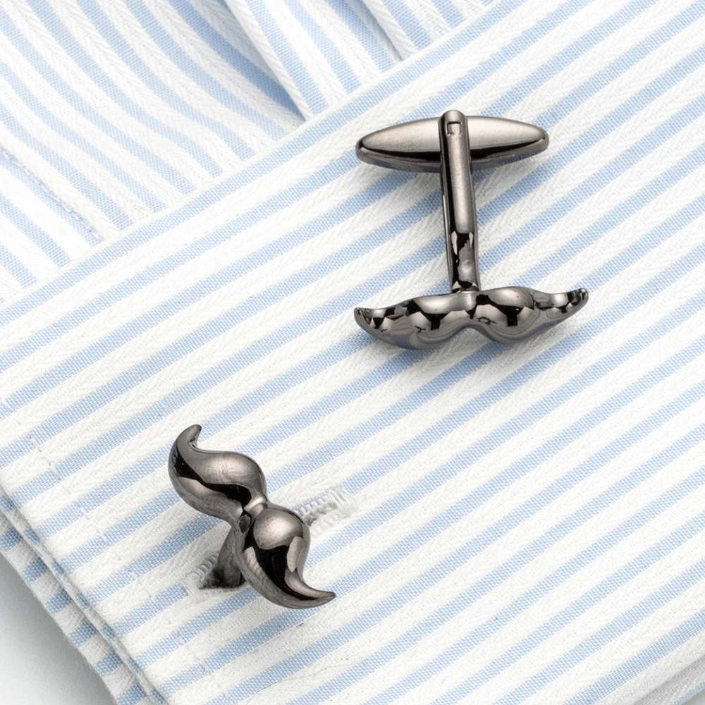 VAGULA Classic Luxury gift Party Wedding Gemelos Gun Metal Mustache Funny Design Cuff links 691