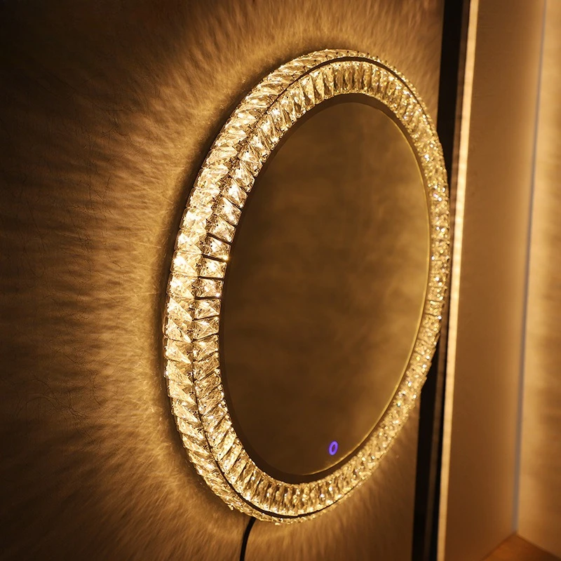 욕실 화장 거울 라미네이트 거울 스마트 벽걸이 크리스탈 화장 거울