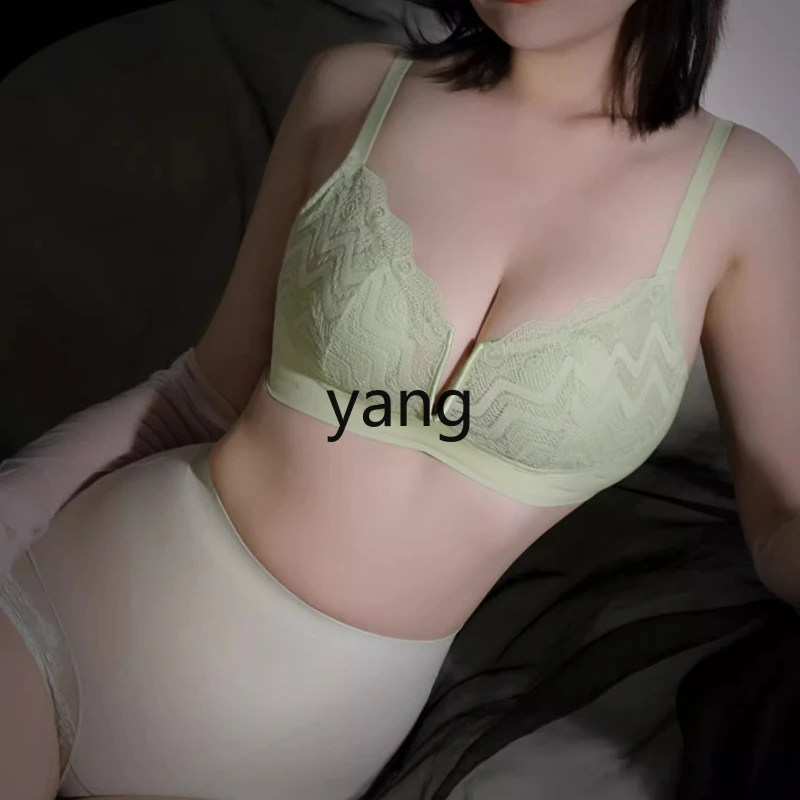 

LMM underwear women's small breasts gather bras without steel rings women's mother lace upper support shows big