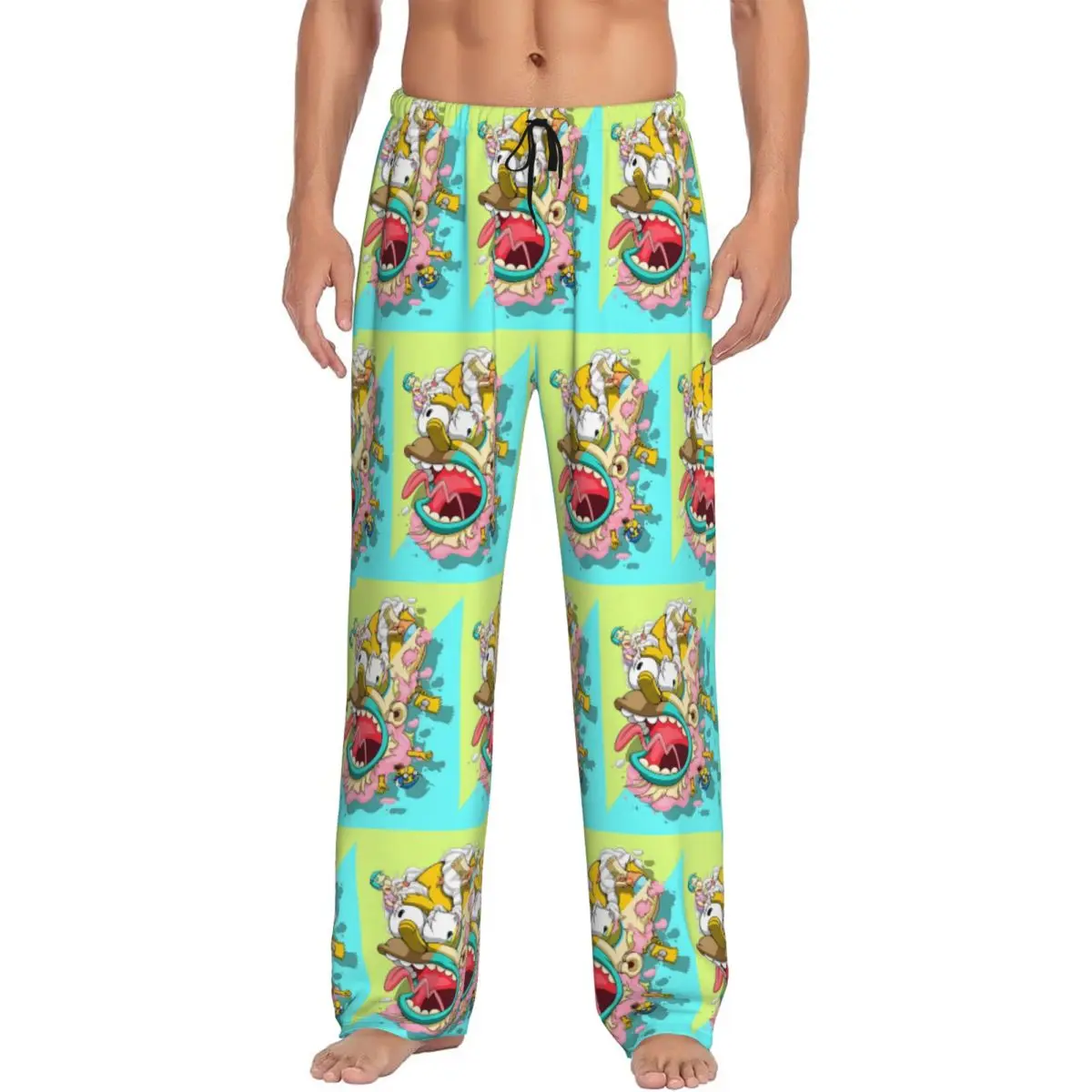 

Пижамные штаны «Симпсоны» на заказ, мужские эластичные пижамы с героями мультфильмов для сна, низ с карманами