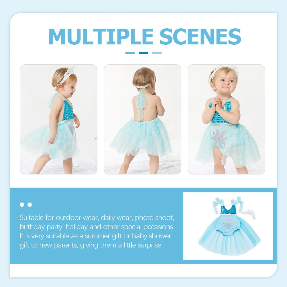 

1Set Baby Girls Lace Suspenders Romper Dress Mermaid Design Summer Birthday Photo Party Outfit Comfortable Baby Girl Clothes