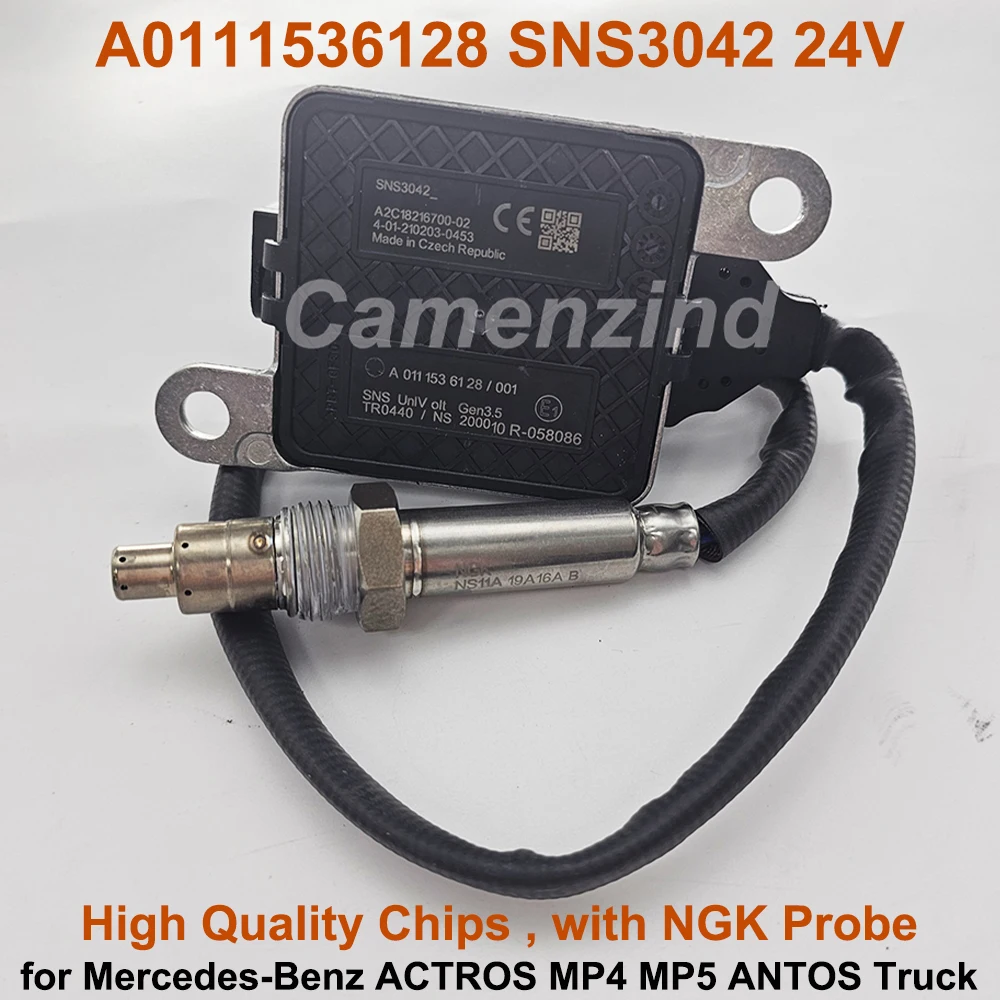 

New Nitrogen Nox Oxygen Sensor A0111536128 0111536128 SNS3042 for Mercedes-Benz ACTROS MP4 MP5 ANTOS Truck 24V A0111535128
