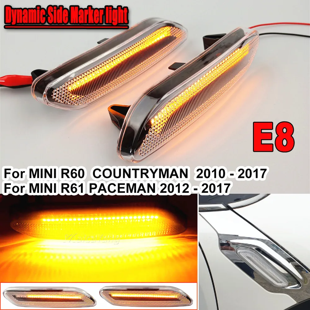 For BMW MINI COOPER R60 R61 COUNTRYMAN PACEMAN Dynamic LED Side Marker Indicator Lamp Turn Signal Fender Lights