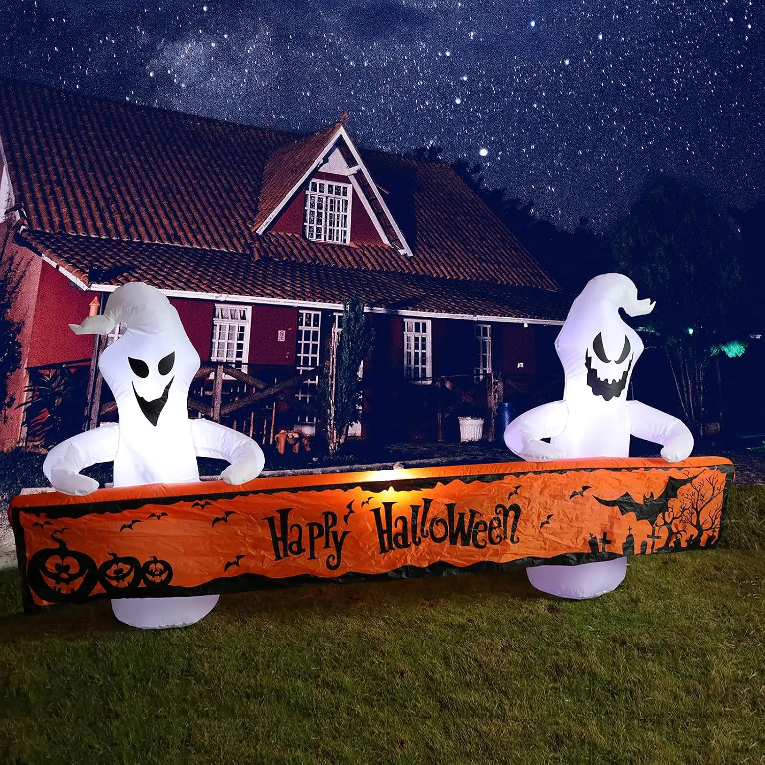 Ghost Outdoor Inflatable Yard Decor Halloween Greeting