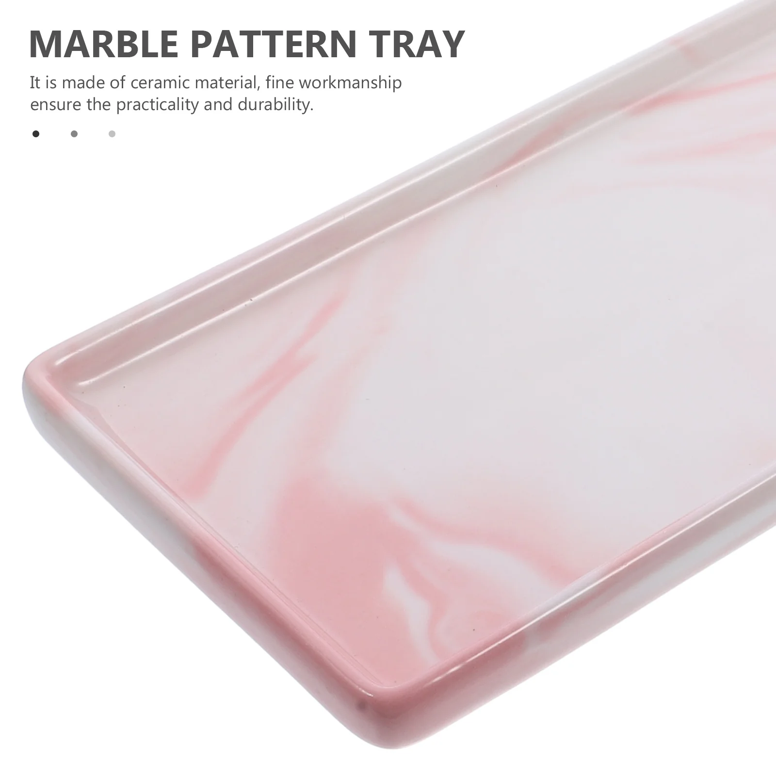 

Marble Pattern Multi-Function Tray Stylish Storage Organizer for Bathroom Vanity Cosmetics Keys Sundries Desktop Organizing