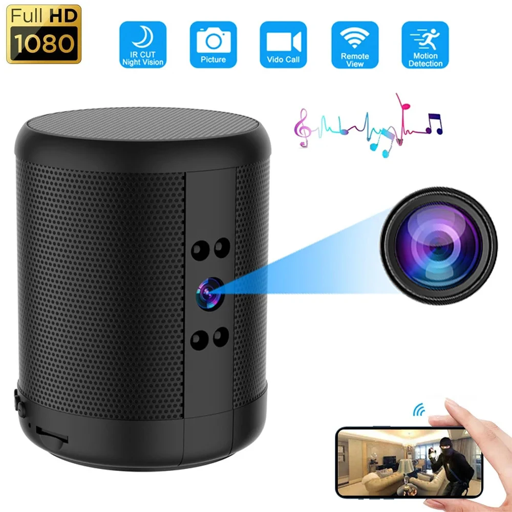 1080P HD Mini Wifi Camera Bluetooth Speaker Home Security Surveillance Two-way Remote Intercom Night Vision Cam 3600mah Battery