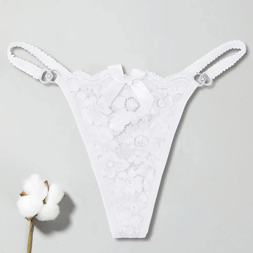 تنفس بلون مثير الدانتيل ثونغ القطن المنشعب Bowknot ملخصات Traceless سراويل داخلية g-سلسلة سلس ملخصات سيدة