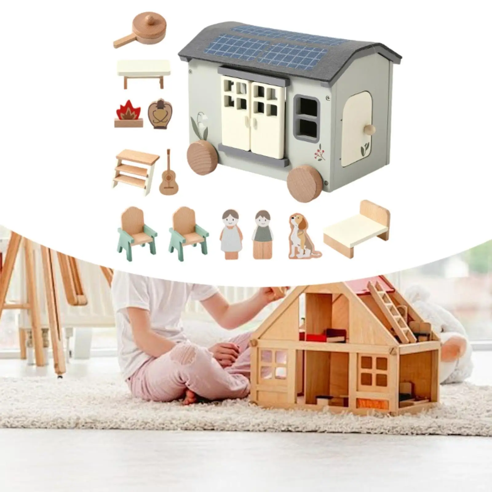 لعبة RV الخشبية، لعبة تعلم ملونة، نشاط تعليمي، طاولة وكراسي خشبية، ألعاب تعليمية للأطفال #1