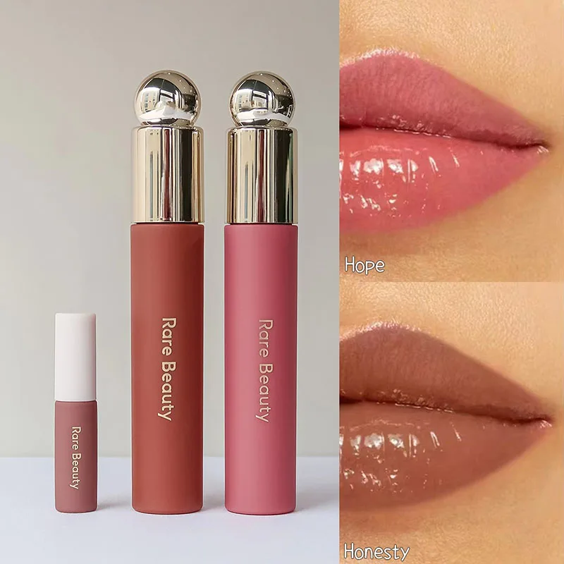 Brillo Labial Mate Rare Beauty, Resistente al Agua, Antiadherente, a Prueba de Manchas, No se Desvanece, Delight Hope Happy Wonder, Lápiz Labial Líquido