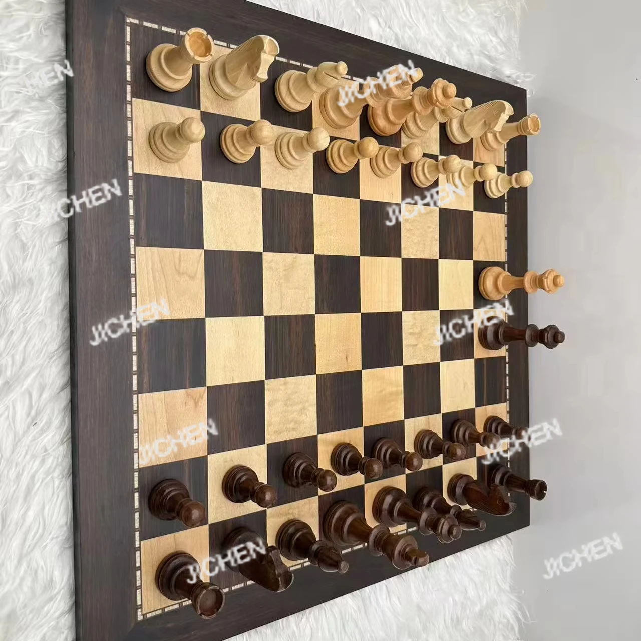 

Новая шахматная доска с шахматными фигурами из цельного дерева в форме полированной палочки, 3,8 дюйма.