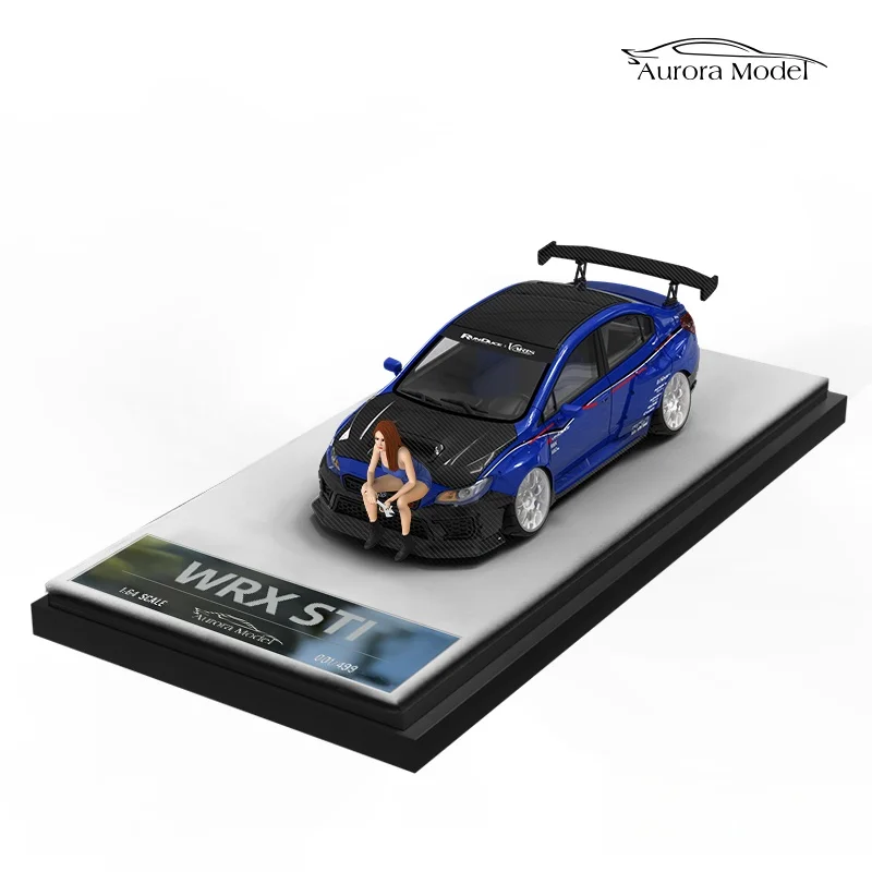 AM 1:64  Impreza WRX-STI-HKS painted alloy car model-in stock
