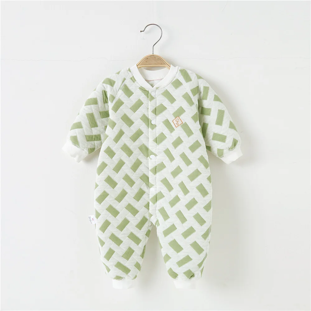 Baby Bodysuit Warm Cotton Coat Infant Creeper Wrap Cotton Creeper Newborn Clothing Spring and Autumn