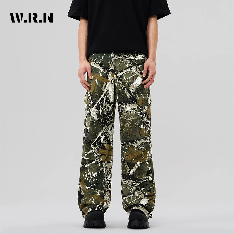 

Women's Wide Leg Casual 2000s Pants American Vintage High Waist Camouflage Jeans Baggy Y2K Grunge High Street Denim Trouser