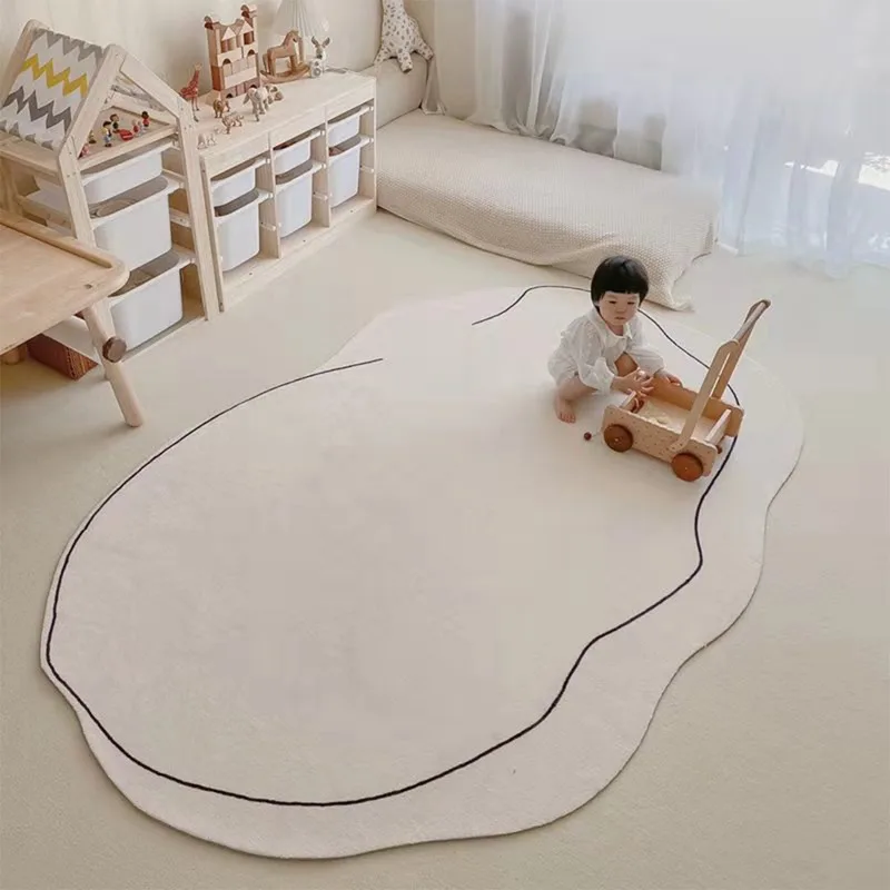 

Living Room Large Area Irregular Non-slip Carpet Sofa Coffee Table Thick Plush Floor Mat Soft Comfortable Bedroom Bedside Rug