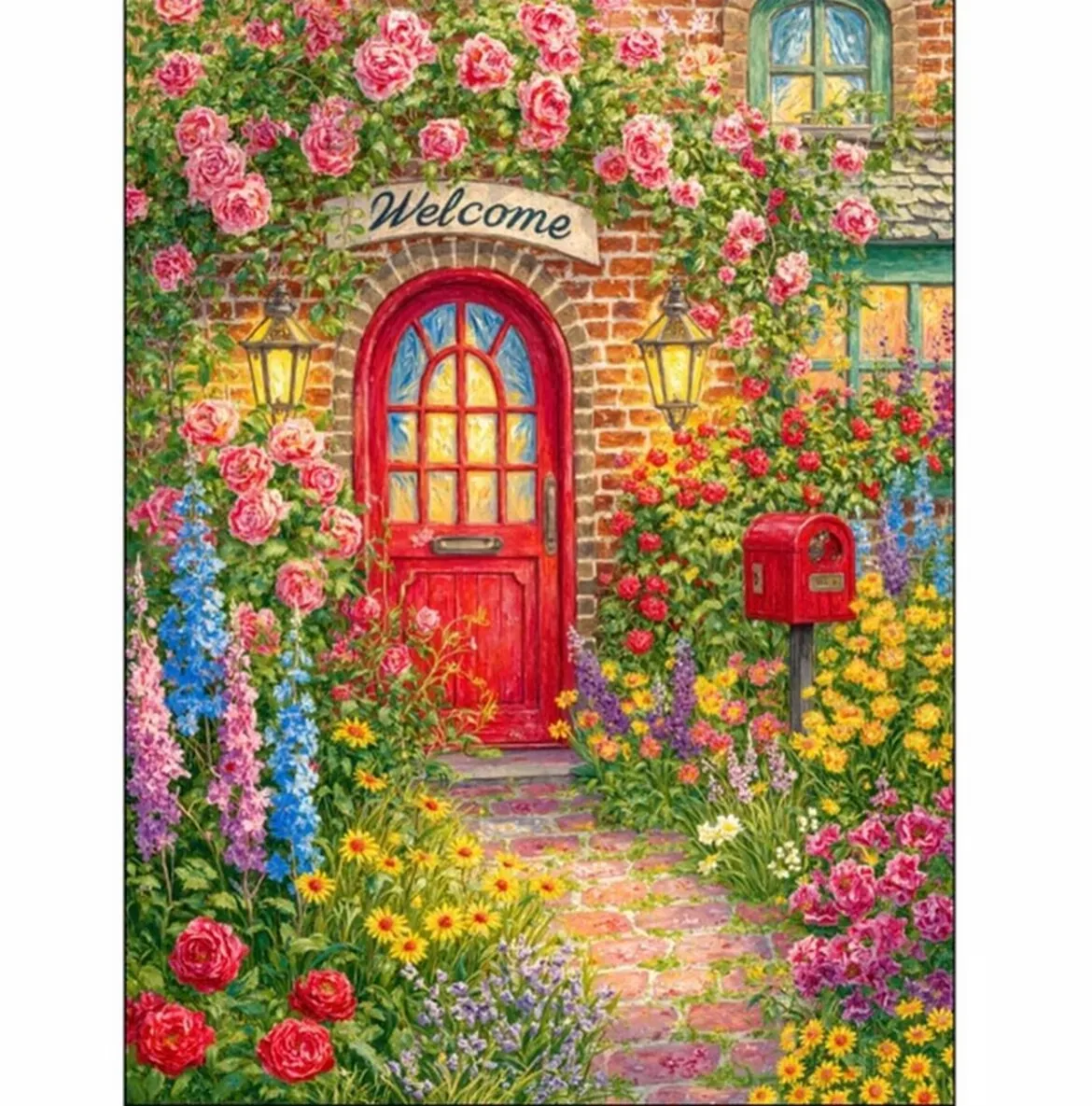 

9 карат 70x90 см приветственная дверная вышивка DIY наборы с принтом в китайском стиле вышивка крестиком рукоделие домашний декор ремесла 68 цветов