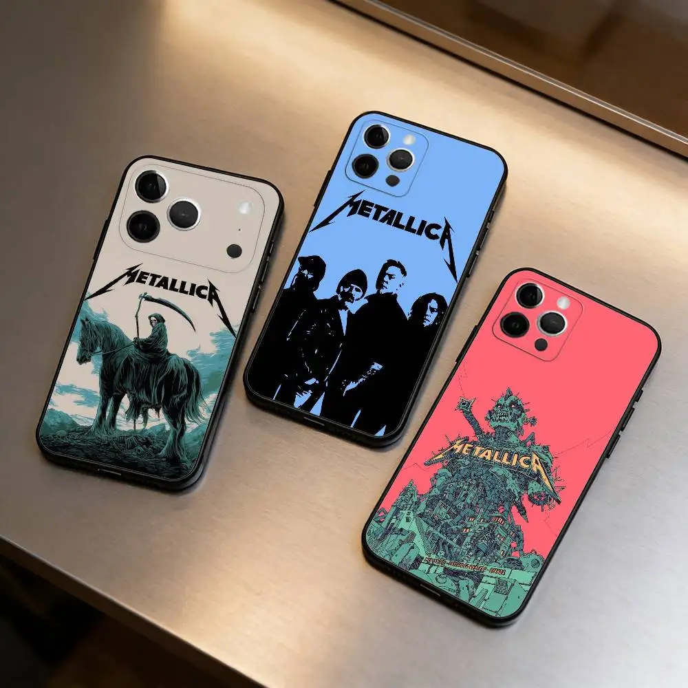 

M-Metallica B-Band Soft Silicone Black Cover,Phone Case For iPhone 17,16,15,14,13,12,11 Plus,Pro Max,XS