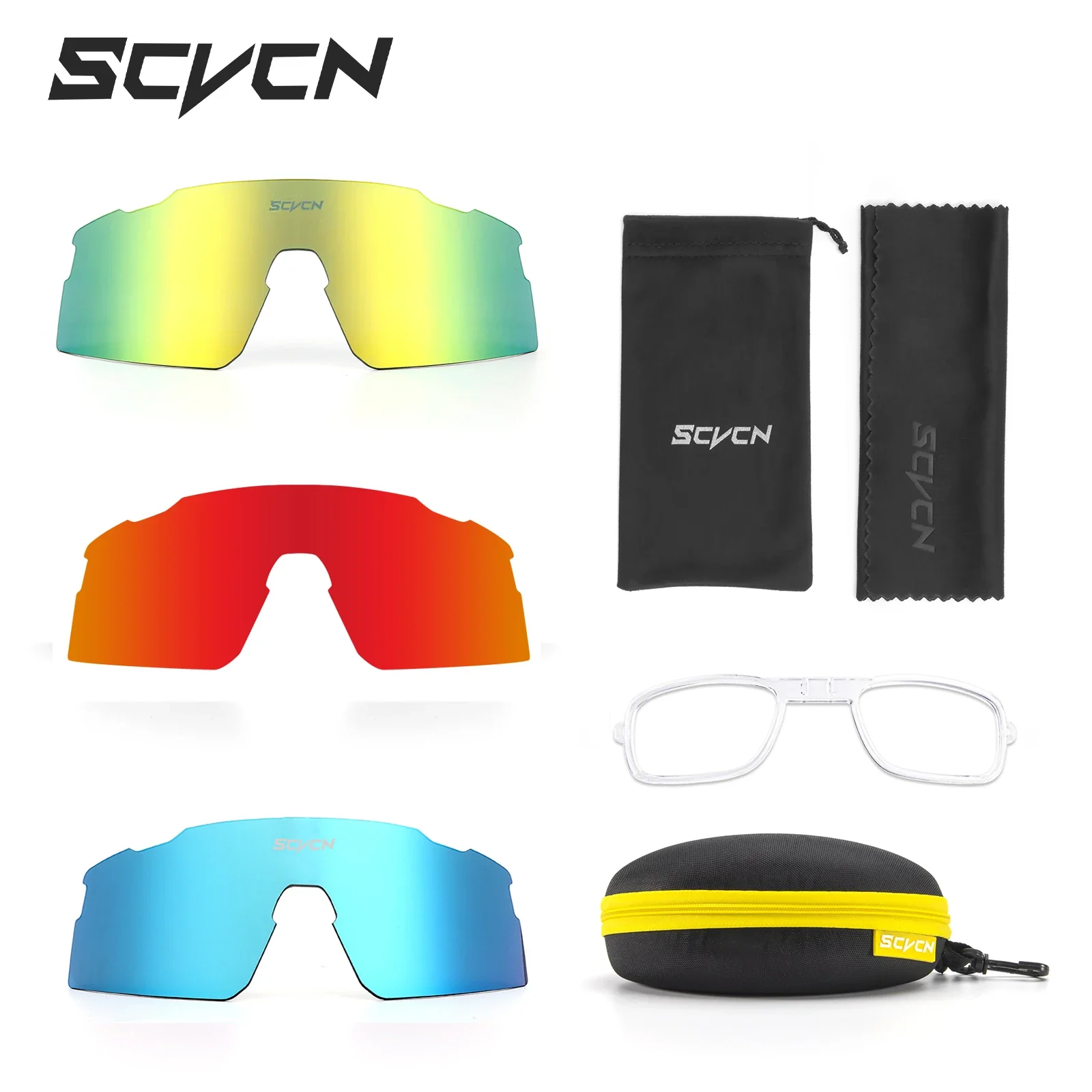 SC-X26 Full Green Polarized Lens Photochromic Red OR Blue Replacement Lenses Cycling Bicycle Sun Glasses Eyewear frame Suitable