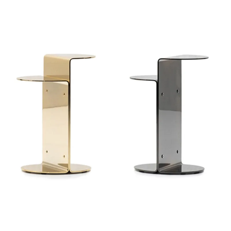 

Light luxury stainless steel side table Hotel lobby lounge area Coffee table Round side table