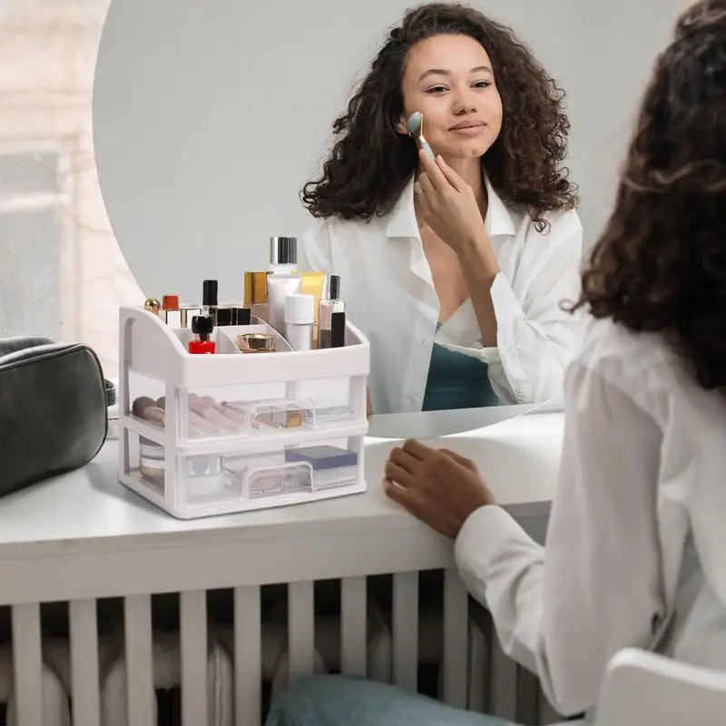 حقائب عرض مستحضرات التجميل المقاومة للماء ، منظم المكياج ، صندوق تخزين ، منظم العناية بالبشرة ، تخزين المجوهرات لغرفة النوم ، الحمام