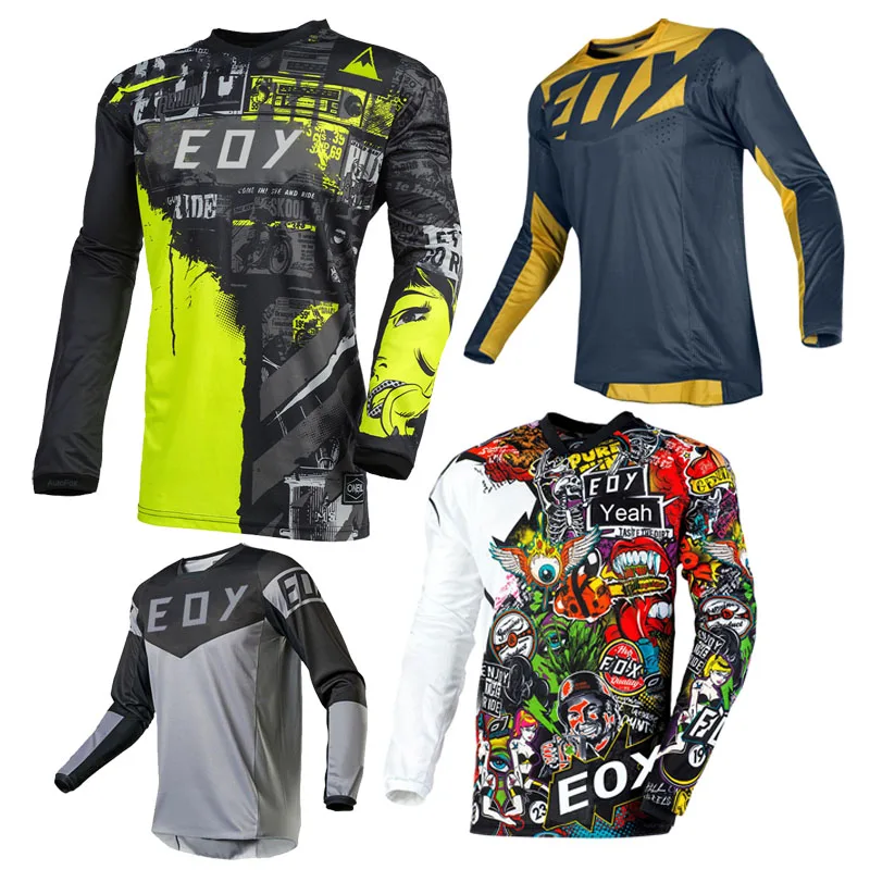 

Motorcycle Jersey Man Cycling Quick Dry Mountain Bike T-Shirt Long Sleeve Downhill Eoy Jersey MTB T shirt Moto Camo Breathable