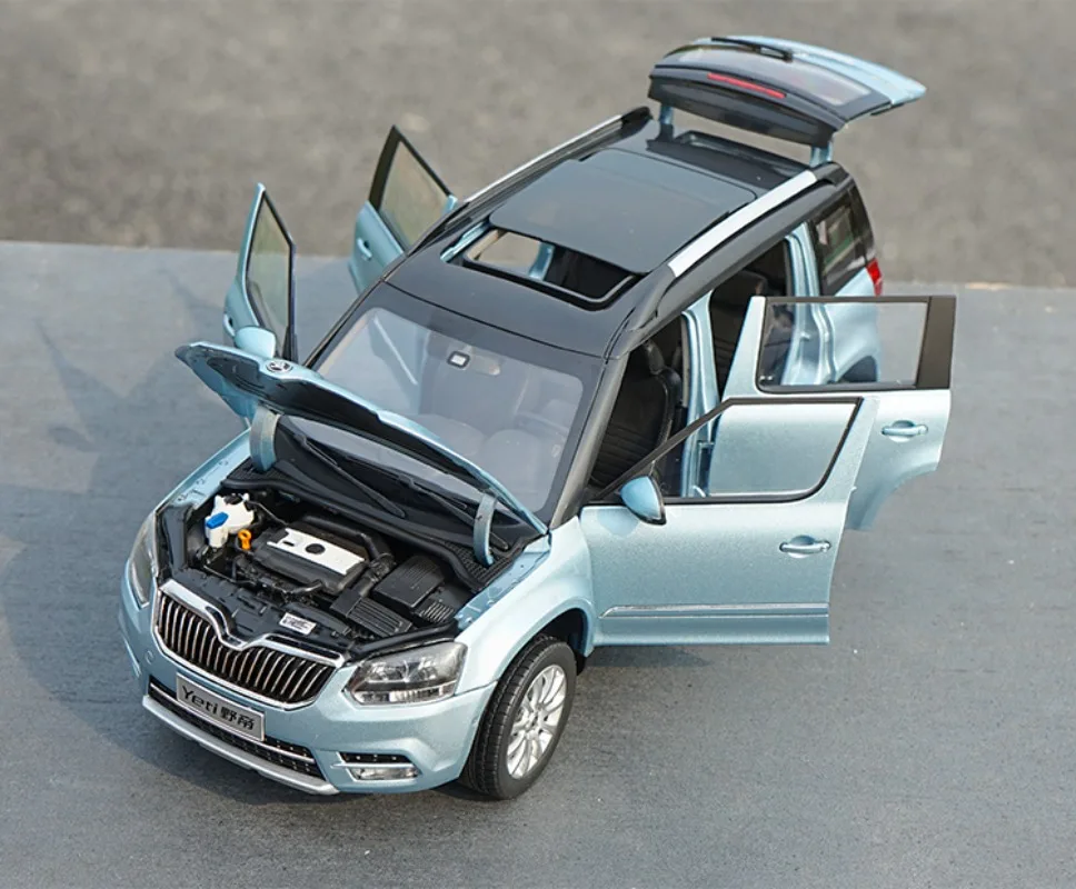 دييكاست 1/18 مقياس SAICVOLKSWAGEN سبيكة نموذج سيارة SAICVOLKSWAGEN سكوداييتي SUV مدينة الأزرق اللعب المركبات لعبة للهدايا الصندوق الأصلي