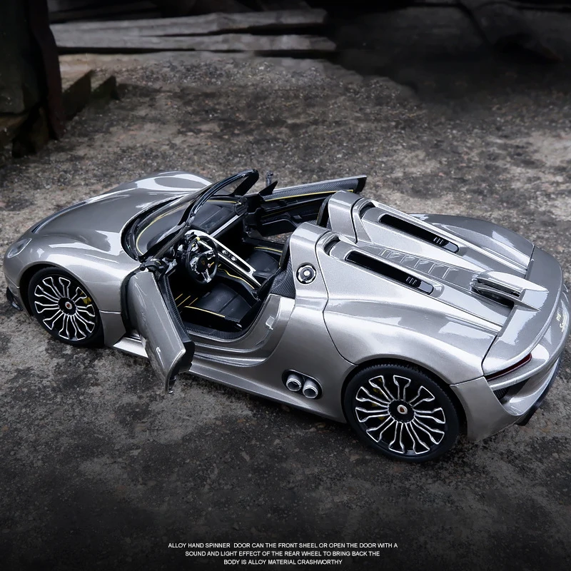 WELLY 1:24 بورش 918 سبايدر مفهوم سبيكة سيارة Diecasts ولعبة المركبات نموذج سيارة مصغرة مقياس نموذج سيارة لعبة للأطفال