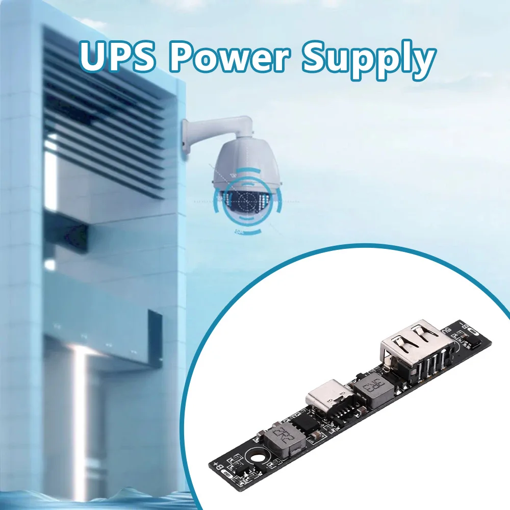 Type-C USB UPS 5V 18650 Lithium Battery Charger Board DC-DC Step Up Booster Converter Charging Backup Power Supply