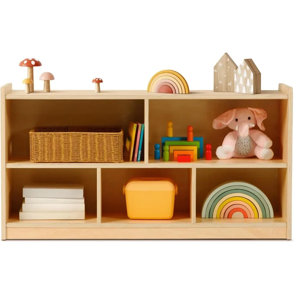 

Section Wooden Storage Cabinet, 2-Shelf Toy Organizers and Storage, Kids Classroom Organizer, Playroom, Daycare and Preschool