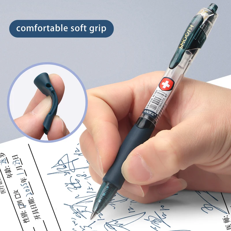 BAOKE PC1956 0.5mm/0.7mm 青黒ゲルペン ドクターペン ゲルインクローリングボールペン 細字