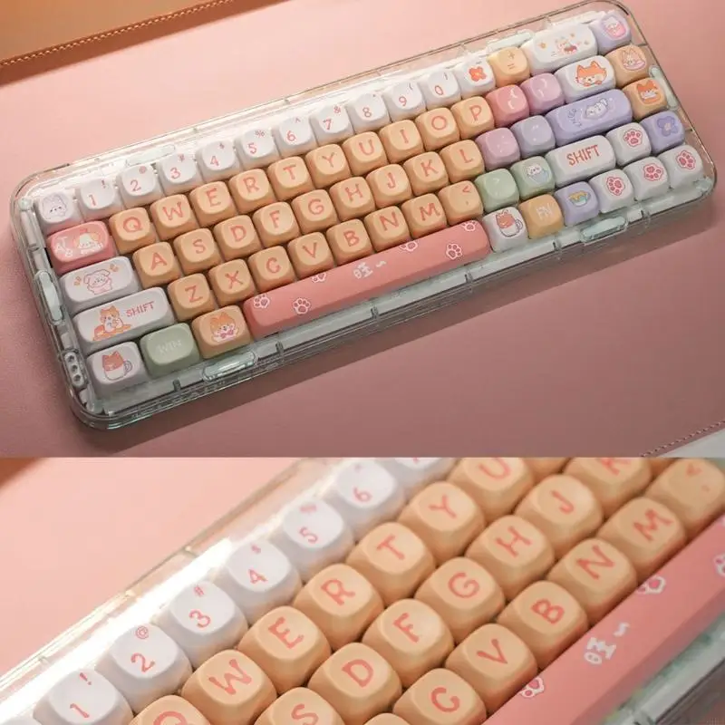 96BA Complete Your Keyboard with Animal Themed Keycaps Dye-Sublimation ​Keycaps Reduced Errors for All Types of Users