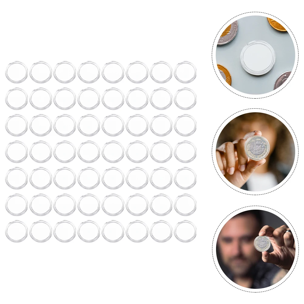 

200 Pieces Clear Acrylic Coin Protection Boxes Easy Open Close Coin Storage Display Cases Coins Organizer