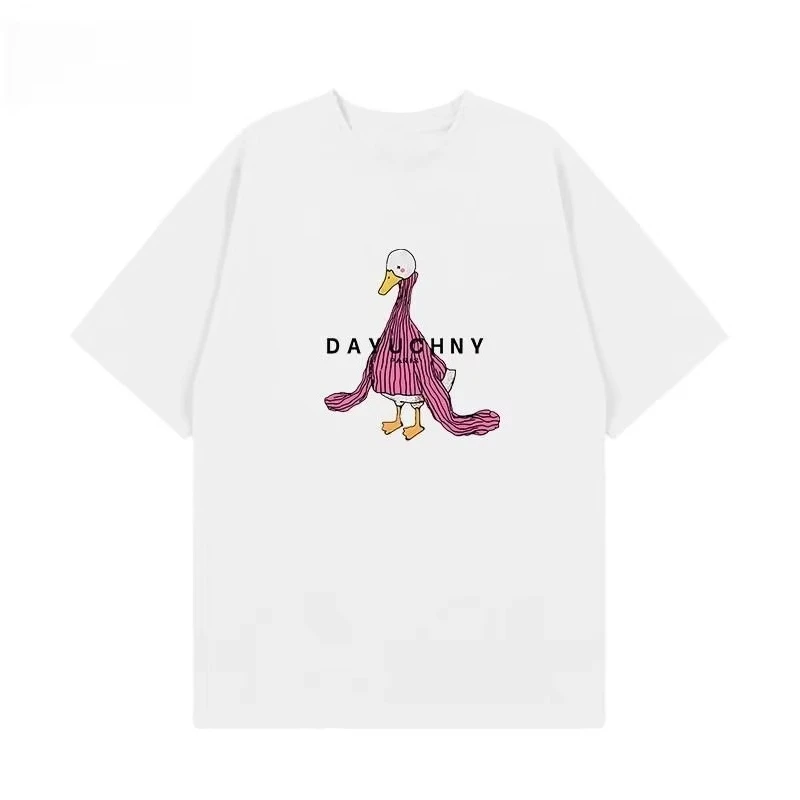 Jenny Même T-shirt À Manches Courtes Pour Femmes Été Nouveau Design T-shirt Ample En Coton Imprimé À Manches Mi-longues