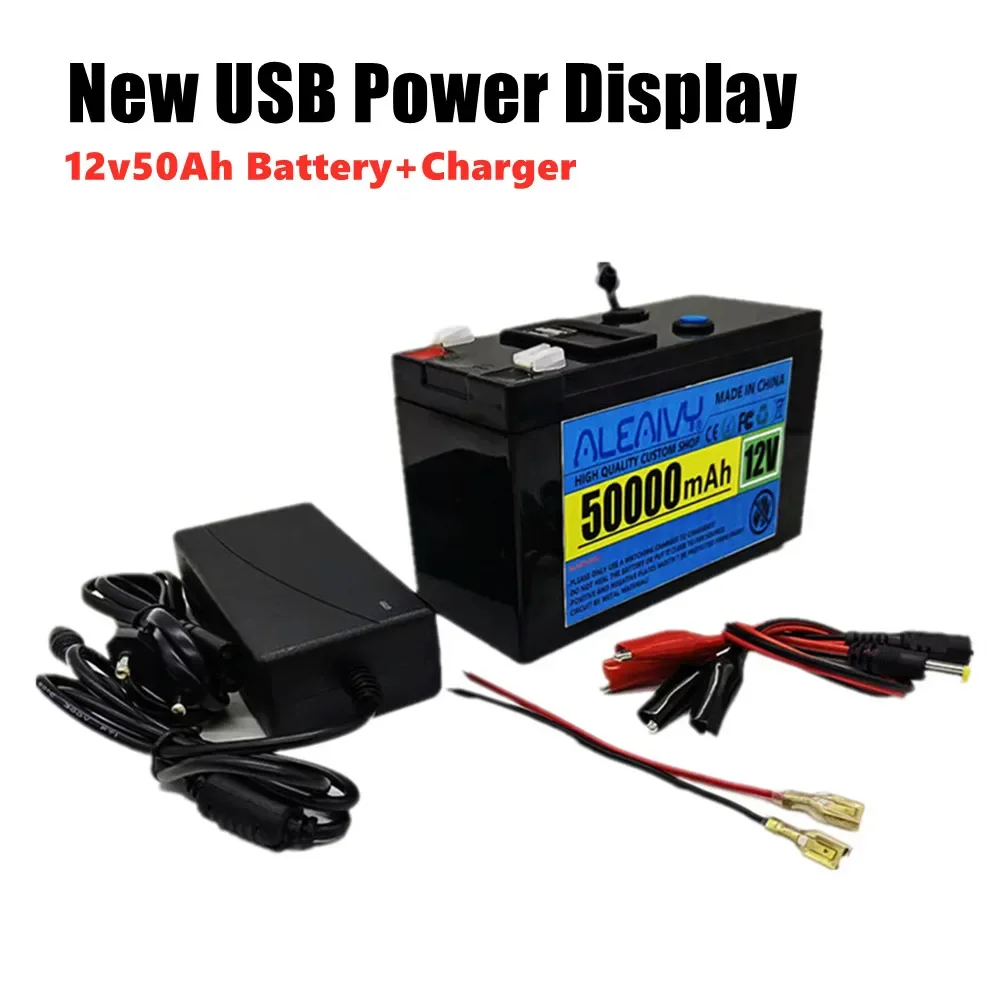 

New USB Power Display 12v 50ah 18650 Lithium Battery Pack Is Suitable for Solar Energy and Electric Vehicle Battery+12.6v Charge