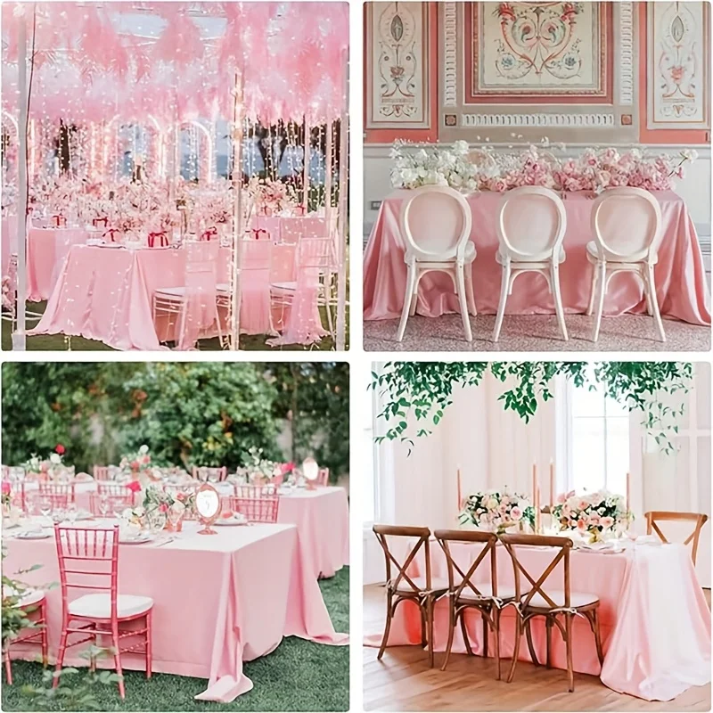 6 قطع من مفارش المائدة البلاستيكية للاستعمال مرة واحدة، مفارش المائدة الكبيرة للحفلات، مناسبة لحفلات الزفاف وأعياد الميلاد، وحفلات الكشف عن الجنس، وطاولات البوفيه، وقماش بلاستيكي سميك ومتين - مفرش طاولة سهل التنظيف