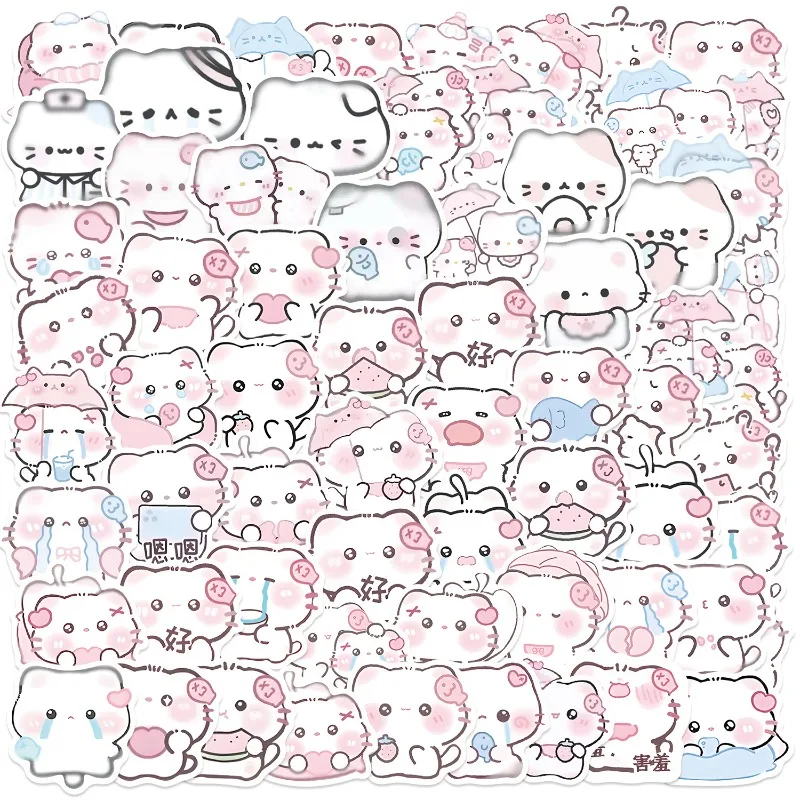 64 قطعة/المجموعة لطيف الوردي اللون القط سجل القصاصات مجلة ملصق الكورية الأزياء Kawaii المجلات ملصق DIY ديكور الأمتعة المحمول مائي