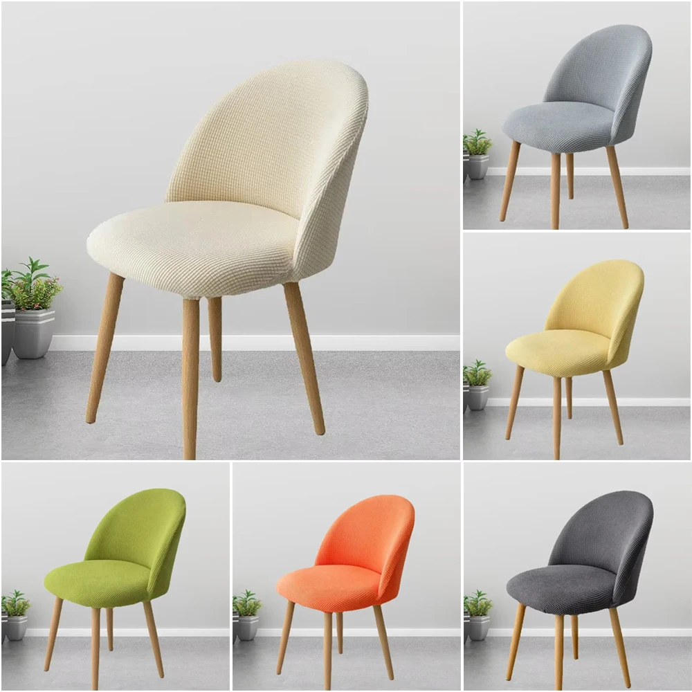 

1PC Chair Covers Elastic Small Stool Slipcovers Single Low Back Dining Chairs Covers Seat Cover Non-marking Non-slip Home Decor