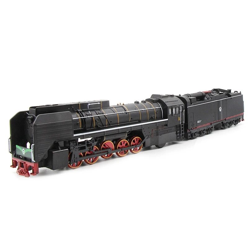 BAAA-Steam Train Locomotive Alloy Model Toy Cars Pull Back Sound Light Model Toys for Children