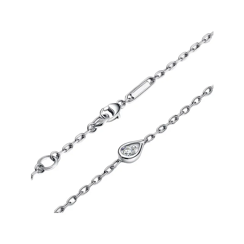 925 Sterling Silver Link Chain Wrist Bracelets For Women Jewelry Infinity Clear Zircon Stone LOGO Tag Lobster Clasp 2 Jump Rings