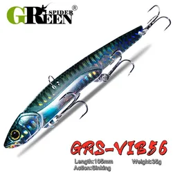 35g 10.5cm Metal VIB LureFishing Spoon Freshwater Fishing Hard Lure Slice Jig Bait Spoon Fishing Tackle Metal Jigging