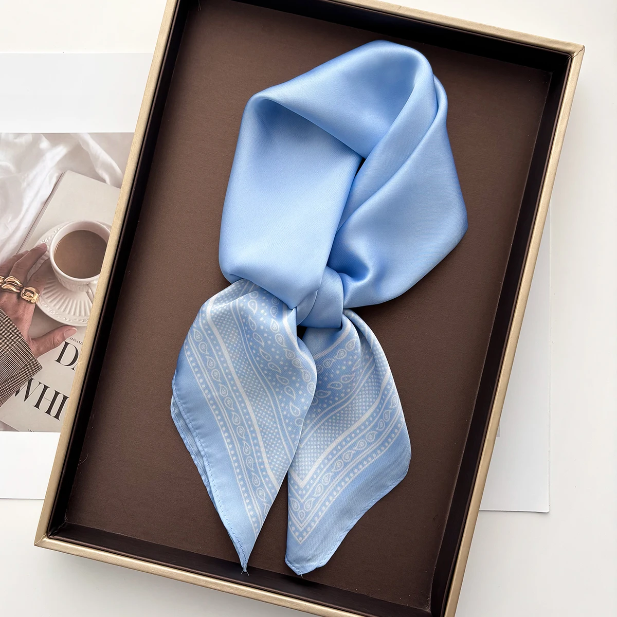 

Retro Paisley Scarf Women Silk Imitation Neck Scarves Foulard Bandana Hijab Hairbands Square Shawls Wraps