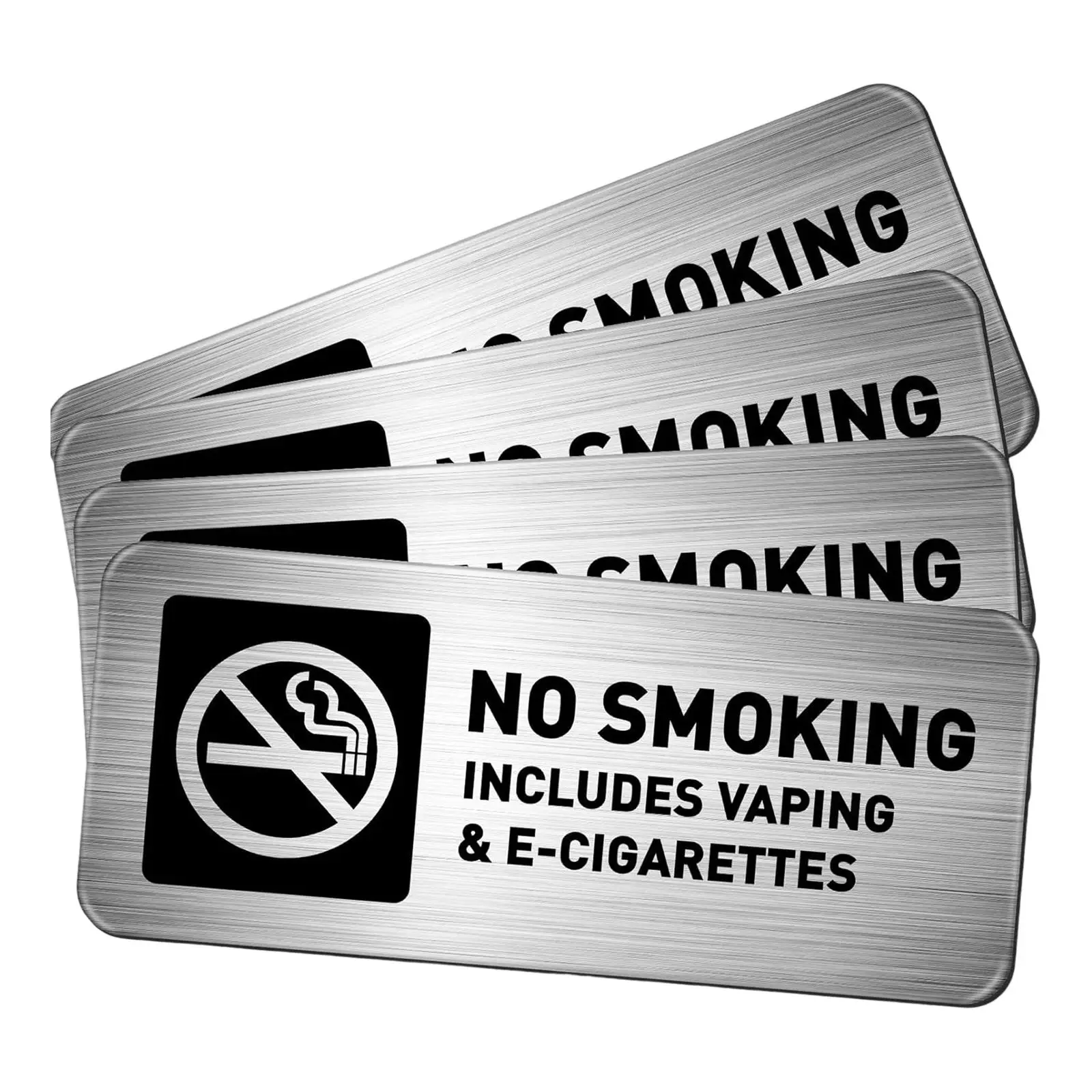 4Pcs No Smoking Signs No Vaping Signs Easy to Install Decor 7x3inch Warning