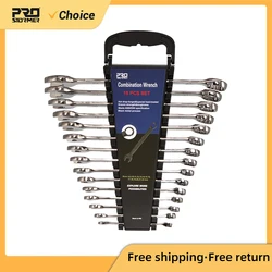 15pcs Ratchet Wrench Hand Tools Sets Multi Combination Car Repair Tool Black Nickel Process by PROSTORMER