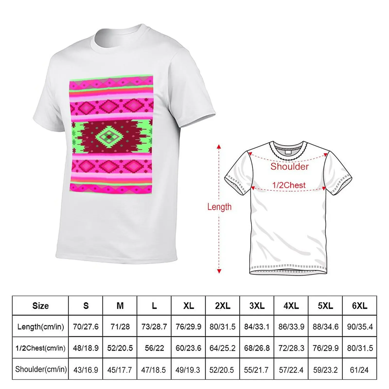 Hot pink southwest flair dopamine dressing maximalist folk art boho chic decor T-Shirt Graphic Print Short Sleeve T-Shirt