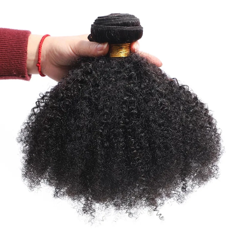 Afro-Kinky-Locken-Haarverlängerung aus Echthaar in natürlicher Farbe, doppelt gewebt, hitzebeständig, kein Ausfallen, weiche Textur – Detail 5