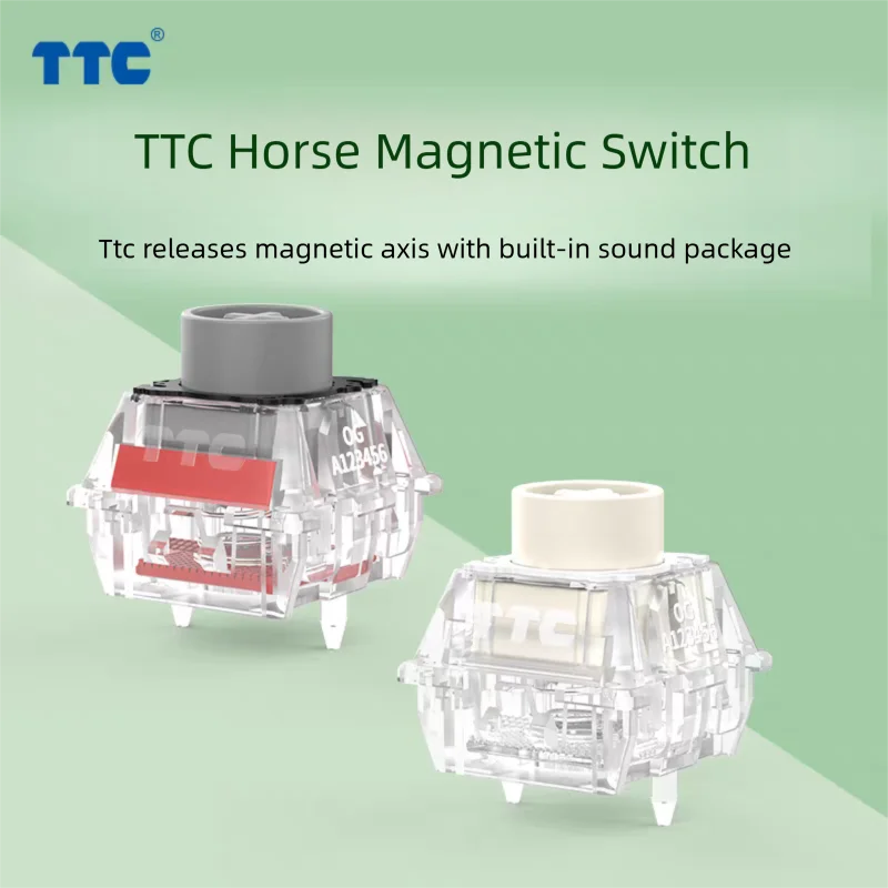 

TTC Horse Magnetic Switch-Clip Clop Sound, Linear Factory Pre-lubed Freely Setting Pre-Travel Smooth Keyboard Switch