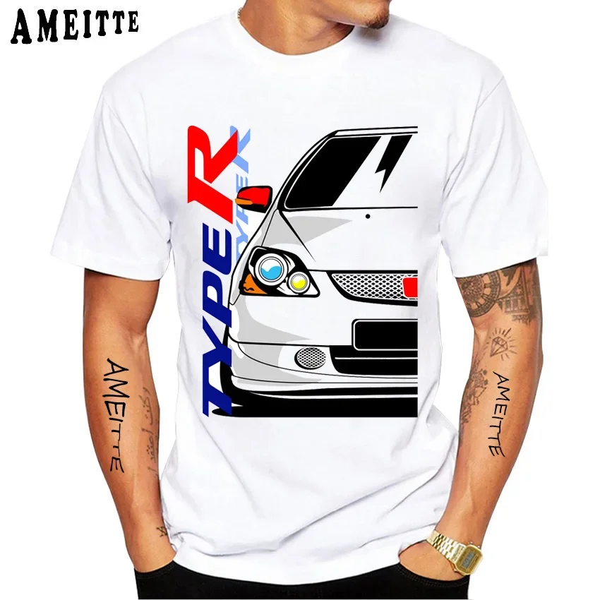 

Classic Civic EP3 FD2 Type R FN2 Tshirts New Summer Men Short Sleeve JDM Legends T-Shirt Boy Casual Tops Car Sport White Tees