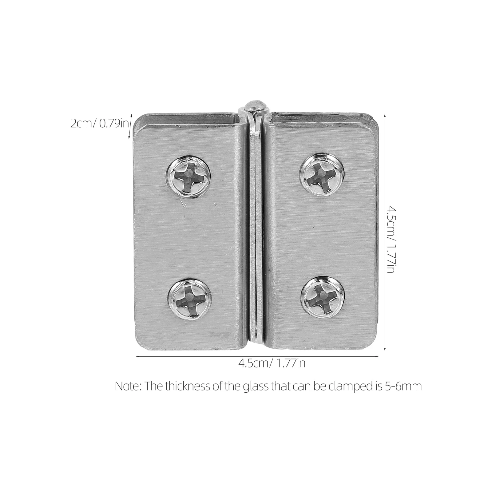 Cerniere in acciaio inossidabile da 2 pezzi, doppio morsetto regolabile per porta in vetro, vetrina, mobili per armadietti del vino