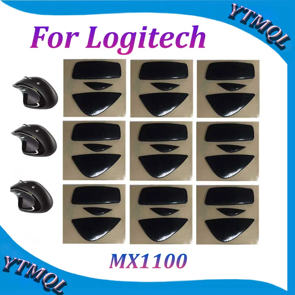 2-10Set Mouse Feet Skates Pads For Logitech MX1100 wireless Mouse White Black Anti skid sticker replacement connector