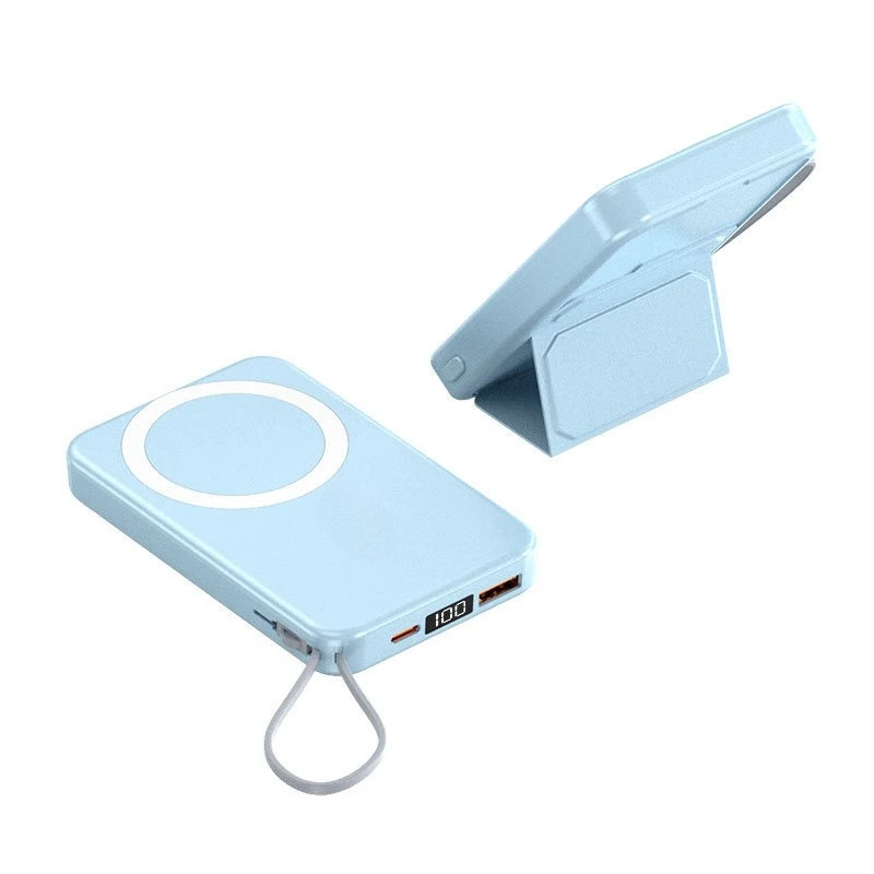 Magnetic Power Bank Comes with A Cable Fast Charging Five-in-one Wireless Bracket Suitable for Apple Mobile Power Supply